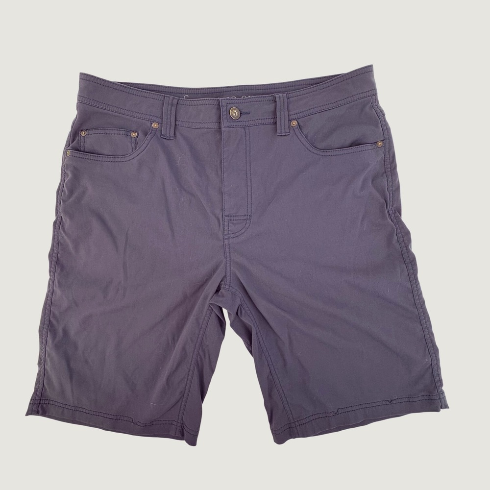 Prana Brion Shorts Mens 35 Navy Blue Stretch Performance Hiking M3BN11117